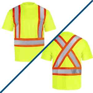 <b>Reflective</b> Stripes Hi Vis Workwear Construction Hi Vis Safety Work T Shirt Half Sleeve <b>Reflective</b> High Visibility Tshirt - Product Image 4