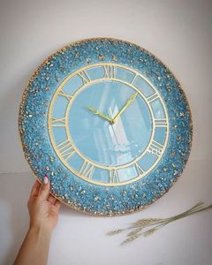 FLOWERS Epoxy Resin Wall <b>Clock</b> Epoxy Resin Living Room best qulatiye Furniture Home Decor Wall <b>Clock</b> Customized best - Product Image 5