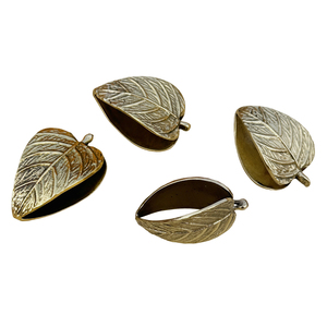 Anneau de serviette feuille en laiton antique Style classique en acier inoxydable et porte-serviettes en fer pour table fête de mariage vacances de noël - Product Image 2