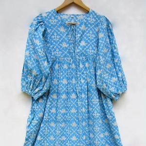 ชุดเดรสผ้าฝ้ายมาใหม่คุณภาพสูงผู้หญิงชุดเดรสผ้าฝ้ายขนาดฟรีชุดเดรสสไตล์แม็กซี่ยาวมีจําหน่าย I พิมพ์และสีมากมาย - Product Image 5