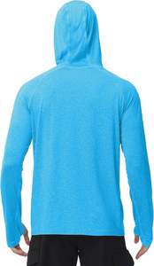 T-shirt de sport unisexe à manches longues en polyester 100 %, anti-bactérien, UPF 50+, fermeture à enfiler, impression par sublimation personnalisable, pêche - Product Image 3