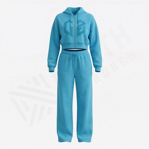 Ensemble de survêtement tendance pour femmes avec logo personnalisé, ensembles de survêtement décontractés, survêtements d'hiver respirants, vêtements de sport pour la course à pied, vêtements de jogging doux - Product Image 1