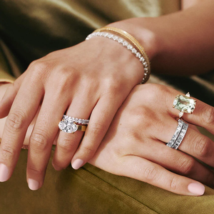 Bagues d'éternité pour femme en moissanite tendance et très vendues en gros, empilables, argent S925 plaqué or blanc 18 carats, bijoux fins - Product Image 2