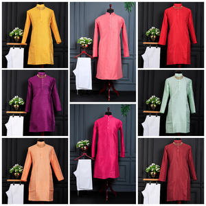 Kurta de algodón étnico Premium para adultos Exclusivo Jequard de seda Estilo indio y pakistaní para bodas y festivales - Product Image 6