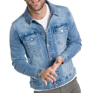 Veste en jean confortable pour hommes, poignets réglables, poches avant, idéale pour voyager, réunions sociales décontractées, décoration à boutons - Product Image 4
