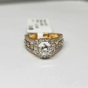 14K แหวนหมั้นโซลิแทร์สีทองเหลือง H-I เพชรธรรมชาติสำหรับงานแต่งงานครบรอบ - Product Image 1