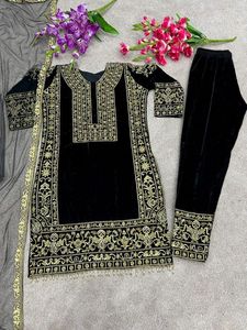 ชุดเดรสผ้ากำมะหยี่พิมพ์ลายด้านล่าง,ชุดสีดำสวยดูดีดีไซน์ใหม่สำหรับไปงานปาร์ตี้ - Product Image 6