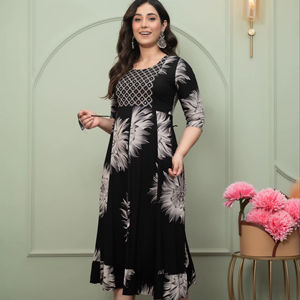 Anarkali Gawan Karkali สำหรับผู้หญิง, ผ้าฝ้ายสไตล์พื้นเมืองสไตล์ซาลวาร์คาเมซลำลองใส่ในงานแต่งงานและงานปาร์ตี้ไม่ยับย่น - Product Image 1