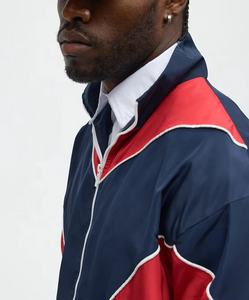 Chaqueta Deportiva Retro de Nailon con Cierre y Logotipo Bordado Personalizado, Chaqueta Cortavientos para Hombre - Product Image 3