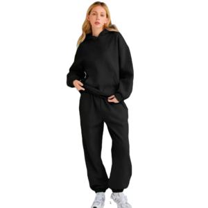 Ropa Casual para Mujer, Corte Regular, 100% Algodón, Felpa Gruesa, Estilo Urbano, Diseño 2 en 1, Antibacteriana, Negra - Product Image 1