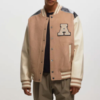 Veste de baseball sportive unie pour homme avec broderie, légère, en laine, imperméable et coupe-vent