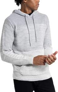 Pulls à capuche en tricot 3D respirants pour hommes, automne-hiver 2024, manches longues, couleur unie, pull-over tendance, tricot chaud décontracté - Product Image 4