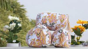 Juego de Neceseres de Maquillaje Vintage de Algodón con Estampado Indio, Bolsas de Viaje Acolchadas con Diseño Floral, Cierre de Cremallera, Ecológicas y Resistentes al Agua - Product Image 3