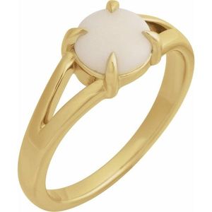 Stuller <b>Dainty</b> Engagement Cabochon <b>Ring</b> 72448:127P 14KY 10K Gold & Platinum Pear Shape Rhodium Plated GRS Certified Fine Jewelry - Product Image 1