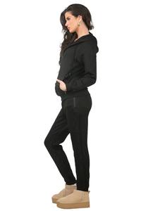 Conjunto Deportivo Informal para Mujer, Transpirable y Ligero, 100% Poliéster, Sudadera con Capucha Jacquard y Pantalones, Ropa de Estar para el Día a Día - Product Image 3