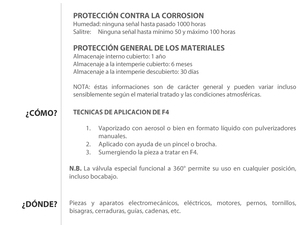 Spray Lubrificante Multiuso F4, 400ml (Faren 974003) - Product Image 3