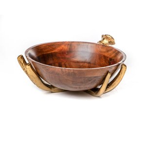 Cuenco para servir comida con Base de madera de aluminio dorado, decoración de mesa de Metal, dátiles, cuencos de frutas secas de Chocolate para uso en el comedor del hogar - Product Image 5