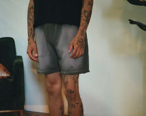 Pantalones cortos deportivos activos para hombre, pantalones cortos deportivos de verano, Vintage, desgastados, lavados con ácido, ecológicos, con patrón sólido, para correr, antiarrugas - Product Image 5