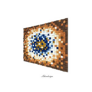 Décoration murale en mosaïque de bois Geode Panneaux muraux élégants en bois - Product Image 5