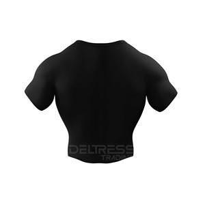 เสื้อออกกำลังกายระดับพรีเมี่ยมสำหรับผู้ใหญ่และ2025เสื้อยืดรัดรูปผ้าใยไฟเบอร์สำหรับผู้ชายเสื้อสีทึบ - Product Image 4