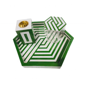 Bandeja de madera y resina de estilo árabe, juego de quemador de caja Acryluc para decoración del hogar, regalo árabe de Ramadán Mubkhar de calidad - Product Image 1