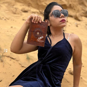 Nouveau Journal sécurisé en fil de cuir véritable usiné à la main avec pierre semi-précieuse Boho Journal de voyage en cuir Vintage traditionnel - Product Image 1