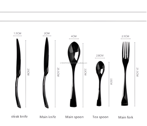 Ensemble de couverts de luxe noir brillant - Product Image 5