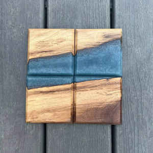 Posavasos de té de madera maciza decorativo de resina artística de lujo de calidad superior, almohadilla de aislamiento de resina, posavasos personalizados para el hogar y la cocina - Product Image 1