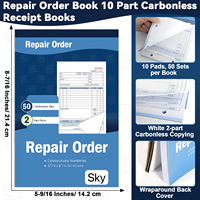 Formulaire de commande de travail personnalisé en 2 parties, carnet de factures sans carbone 8,5x11, carnet de commandes de réparation 210x145, carnet de reçus de location, formulaires de commande d'achat