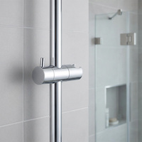 Support de barre de douche coulissante en ABS chromé, support réglable à levier pour tube rond de 18 à 25 mm