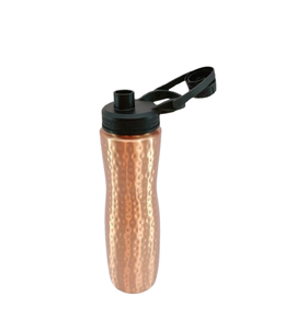Botella DE AGUA DE Metal de cobre martillado de 1000ml con tapa abatible Ayurveda Drinkware para beneficios de salud para uso en el hogar y la Oficina al aire libre - Product Image 2