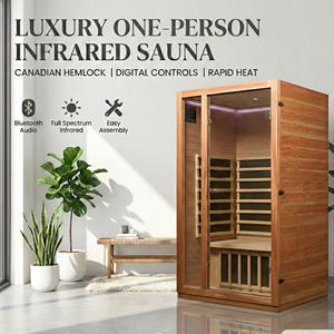 Sauna infrarouge électrique moderne pour une personne, en bois de pruche massif, écologique, commande informatique, chambre à coucher, en stock en Chine - Product Image 4