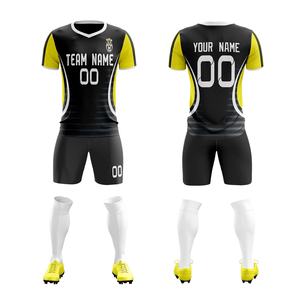 Vêtements de football personnalisés avec logo gratuit, ensemble de vêtements de football imprimés par transfert à chaud pour adultes, ensembles d'uniformes économiques pour équipes de football - Product Image 1