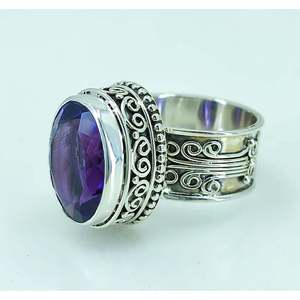 Bague Bohème Pierre de Naissance de Juin Faite à la Main en Argent Sterling 925 avec Améthyste Taille Ovale – Cadeau Idéal pour son Anniversaire ou son Anniversaire de Mariage - Product Image 2