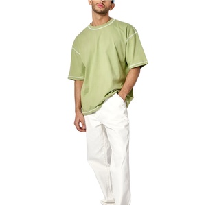 Vente en gros chemises décontractées oversize pour hommes grande taille 100% coton tissu de flanelle écologique col en V demi manches été - Product Image 5