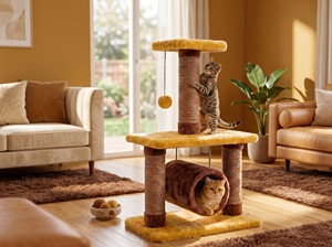 Amistar Royal Loft – Aire de jeux pour chat multi-niveaux moderne avec maisonnette tubulaire et griffoir en jute - Product Image 3