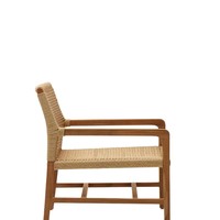 Chaise de salle à manger en bois de teck avec bras Finition naturelle pour intérieur et extérieur Fabriqué en Indonésie