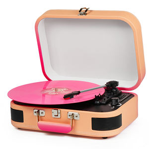 Caliente vinilo <span class=keywords><strong>buen</strong></span> <span class=keywords><strong>sonido</strong></span> gramófono registro altavoz soporte caja de música Vintage maleta Bluetooth <span class=keywords><strong>tocadiscos</strong></span> con altavoz incorporado - Product Image 1