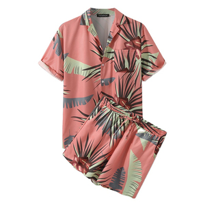 Ensembles de manches courtes de plage en coton hawaïen imprimé de fleurs pour hommes costumes de vacances décontractés respirants pour les vacances service OEM - Product Image 6