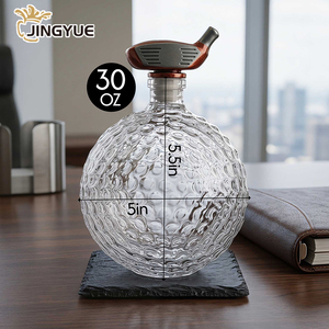 Ensemble de carafes à <span class=keywords><strong>whisky</strong></span> au design unique de golf, en <span class=keywords><strong>cristal</strong></span> de qualité supérieure avec texture sphérique, idéal pour les événements et récompenses des clubs de golf - Product Image 1