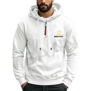 เสื้อฮู้ดผู้ชายผ้าฟลีซ แขนยาว ซิป ¼ ตัว แฟชั่น - Product Image 1