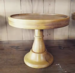 Soporte de pastel de madera redonda pulida de alta calidad para pasteles de boda hecho por Tayyab Handicraft - Product Image 2