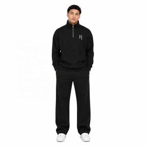 Custom Men's Quarter Zip Hoodies Fleece Sweatshirt With Embroidered Logo Front Casual Stand Collar Regular Fit <b>Tracksuit</b> B2B USA - Product Image 1