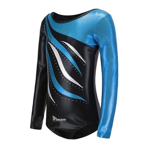 Justaucorps de compression pour femme, couvrant entièrement le corps, extensible, pour gymnastique, ballet, danse, manches longues, coupe ajustée, en Spandex/Polyester, sublimation - Product Image 5