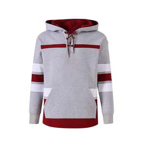 Winter for A&M Neutral Hockey Hoodie Unisex Heavy <b>Fleece</b> Lace-Up V-Neck Pullover 100% Organic Cotton Maroon <b>Grey</b> Athletic - Product Image 1