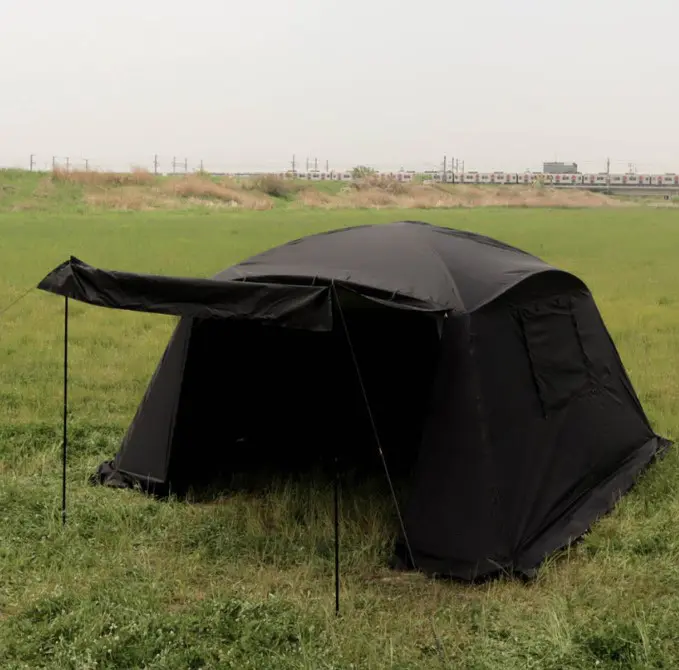 Tenda Kemah warna hitam luar ruangan, tenda ruang besar untuk piknik luar ruangan, tenda gurun hotel Untuk berkemah