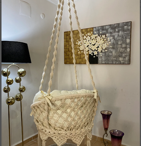 Outdoor Swing Chair <b>Indoor</b> <b>Hammock</b> HANDMADE NATURAL Baby Swing Set Style Color Baby Bedside Sleeper - Product Image 2