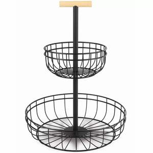 Panier à fruits en fil métallique en spirale moderne, bol à pain rond en acier pour le comptoir de cuisine et le salon, style nordique, rangement pour légumes - Product Image 6