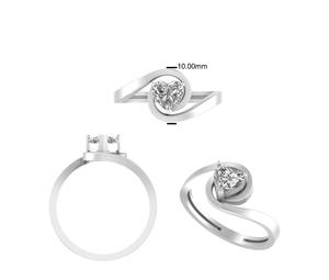 แหวนเพชร14K 18K สีทอง14K 18K ตัดลายหัวใจสำหรับ100% โซลิแทร์แฟนซีสำหรับงานแต่งงานแบบทันสมัย - Product Image 1