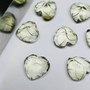 Pierre précieuse en améthyste verte naturelle, taillée en forme de cœur, facetée, 10 mm, cristal sculpté en vrac pour la fabrication de bijoux - Product Image 1